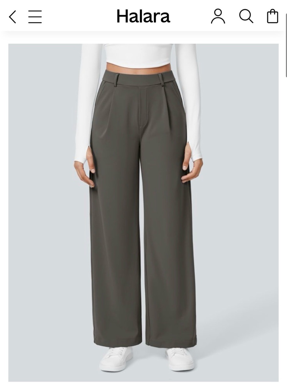 Halara Women's Wide Leg Dress Pants in gray